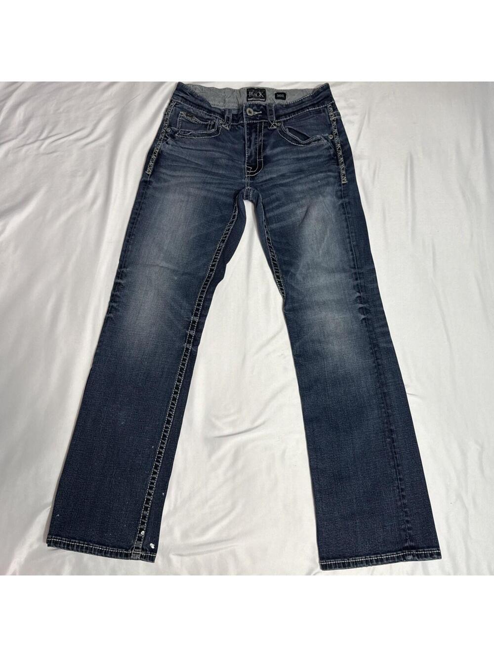 Buckle Black Bootleg Men’s Dark Wash Denim 30R  Size 30X31 READ Sm Paint Spots